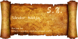 Sándor Nádja névjegykártya