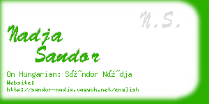 nadja sandor business card